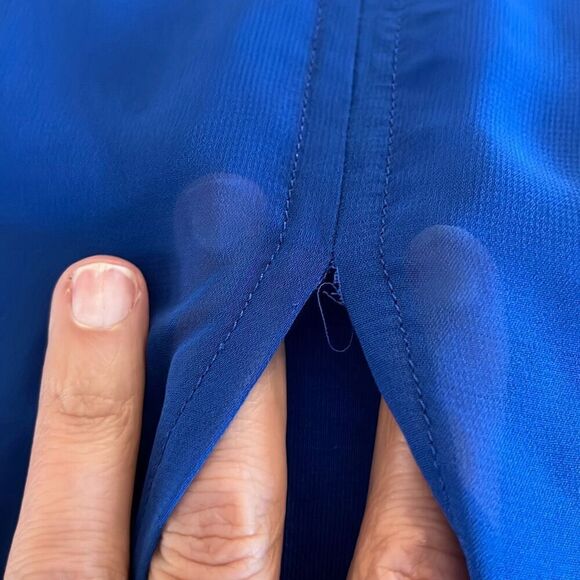 Chico’s Blue Knit Woven Split Front Tank Top Size XL - Picture 5 of 7